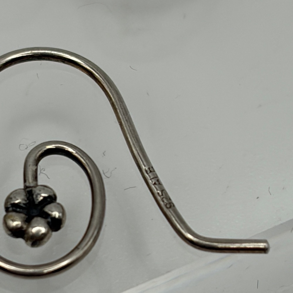 RETIRED Genuine PANDORA Compose Dangle EARRINGS FLOWER Medium POSTS Hooks 290603 - Picture 4 of 5
